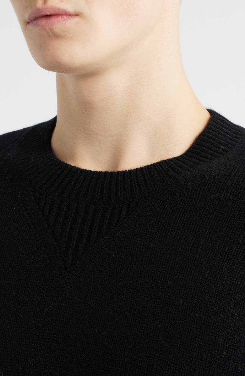 FRAME Elbow Patch Wool & Cashmere Sweater, Alternate, color, Black