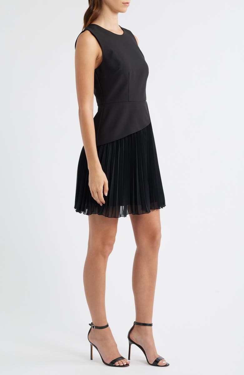 Sam Edelman Sleeveless Pleated Minidress, Alternate, color, Black