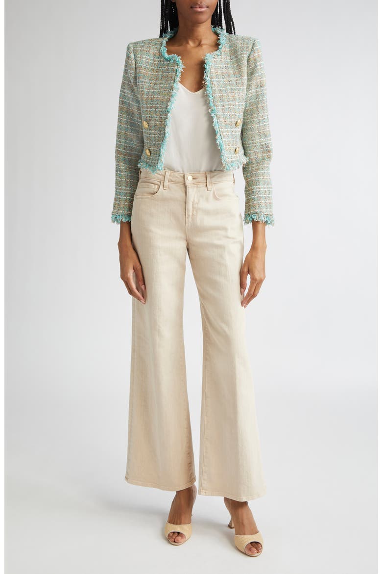 Alicent Wide Leg Jeans, Alternate, color, BISCUIT