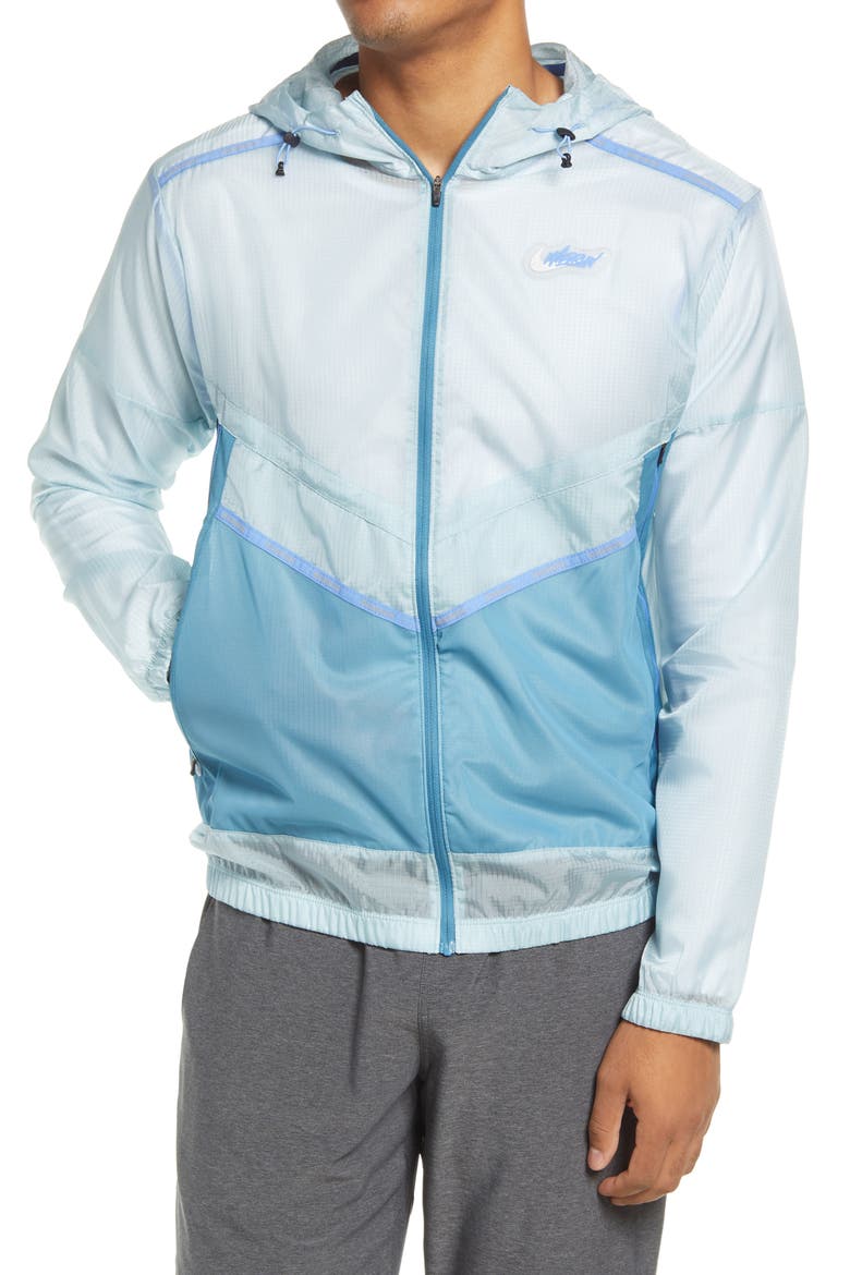 Repel Wild Run Windrunner Jacket, Main, color, OCEAN CUBE/RIFTBLUE/REFLECTIVE