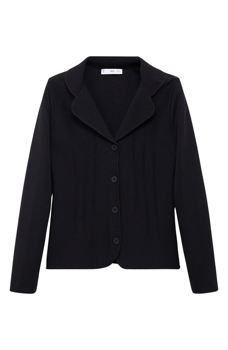 MANGO Knit Jacket with Lapel Collar, Alternate, color, 