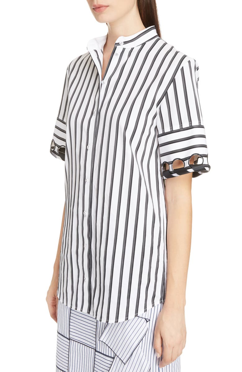 Victoria, Victoria Beckham Laced Sleeve Shirt, Alternate, color,