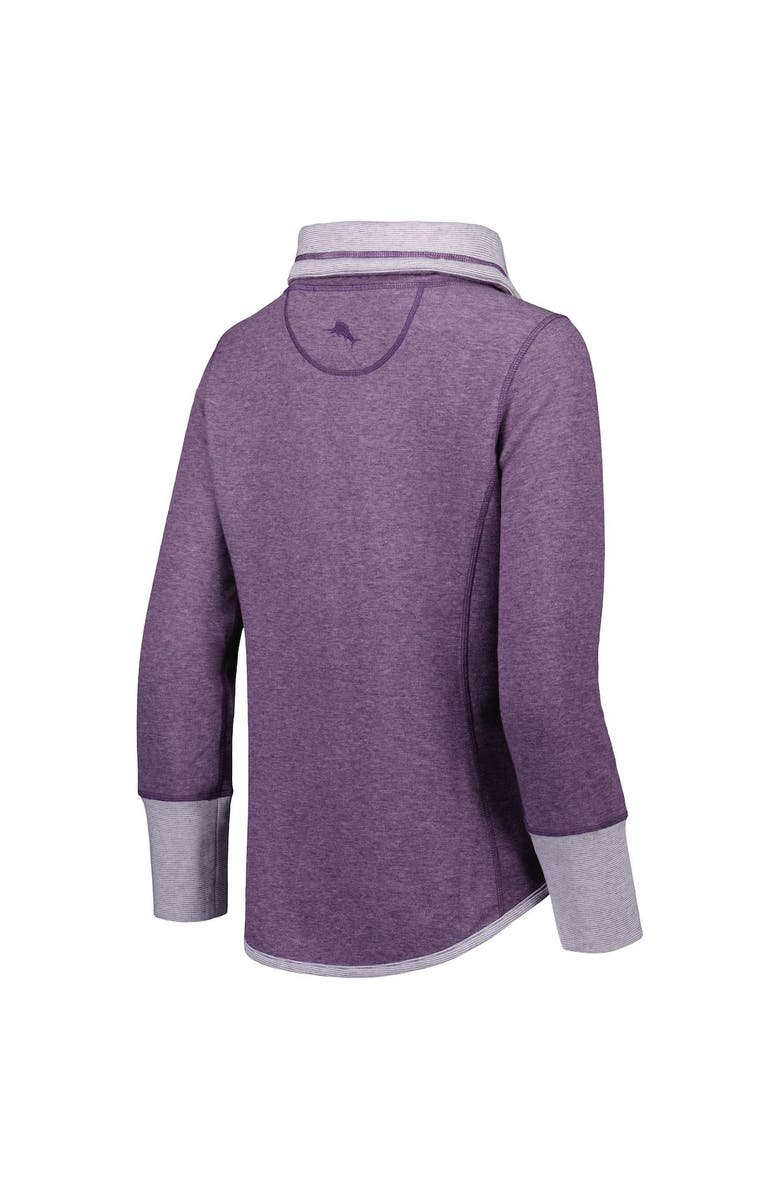 Tommy Bahama Women's Tommy Bahama Heathered Purple Baltimore Ravens Sport Sun Fade Full-Zip Sweatshirt, Alternate, color, Heather Purple