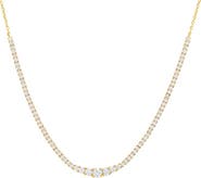 BY ADINA EDEN CZ Half Graduated Tennis Necklace