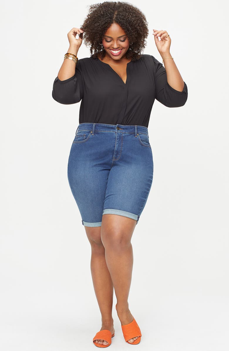 NYDJ Briella High Waist Denim Bermuda Shorts, Alternate, color, Cooper