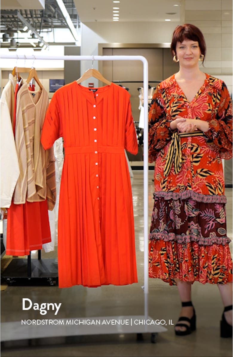 Pleated Fit & Flare Midi Dress, sales video thumbnail