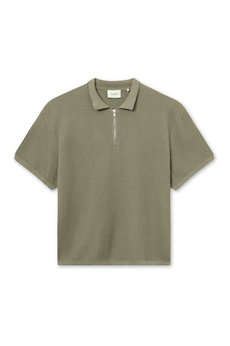 Moment Half Zip Organic Cotton Polo Sweater, Main, color, DUSTY OLIVE