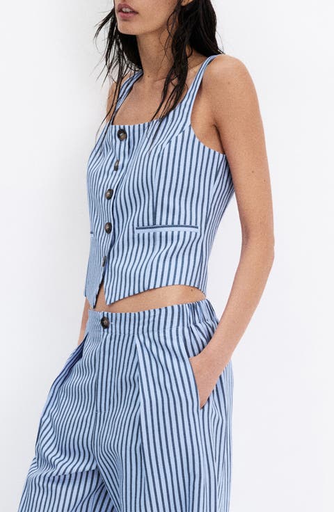 Striped Buttoned Vest