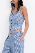 MANGO Striped Buttoned Vest