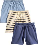 NEXT Kids' Assorted 3-Pack Textured Jersey Shorts