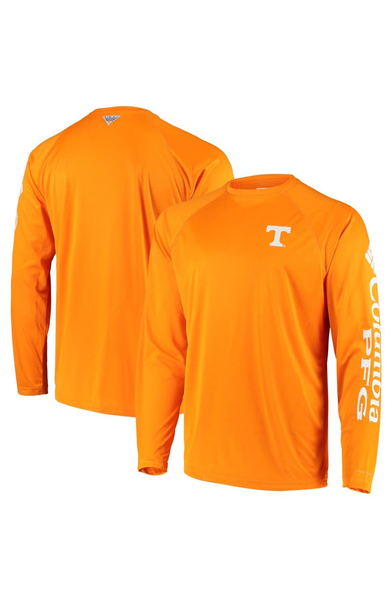 Columbia Men's Columbia Tennessee Orange Tennessee Volunteers Terminal Tackle Omni-Shade Raglan Long Sleeve T-Shirt, Main, color, Tennessee Orange