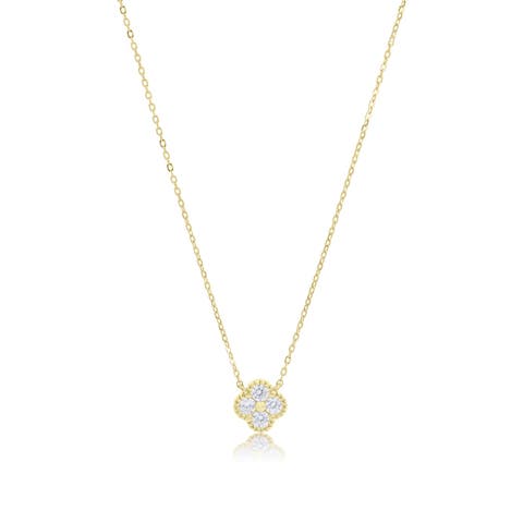 CZ Single Clover Necklace