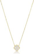 The Lovery Fine Jewelry CZ Single Clover Necklace