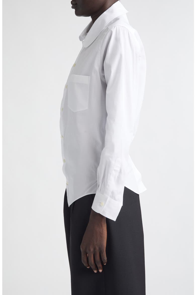 Asymmetric Cotton Broadcloth Button-Up Shirt, Alternate, color, WHITE