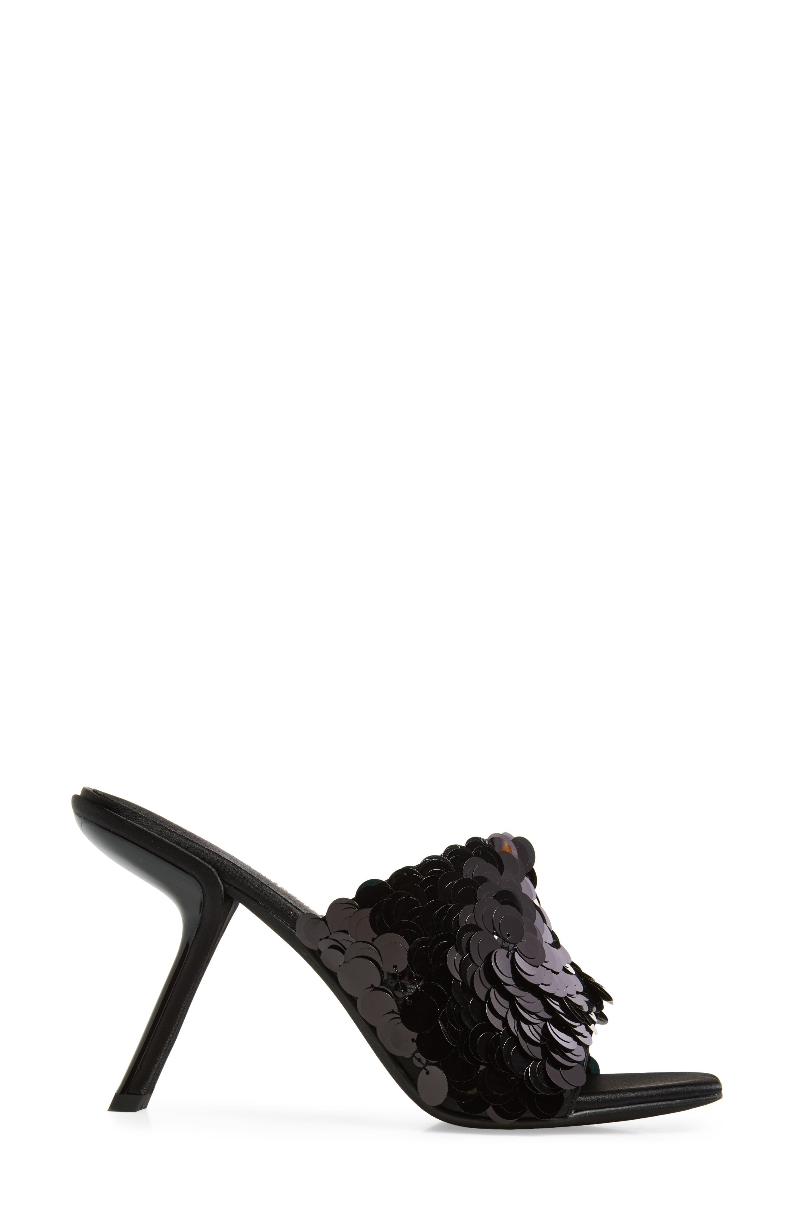Jeffrey Campbell Bailar Sequin Sandal, Alternate, color, Black Satin Combo
