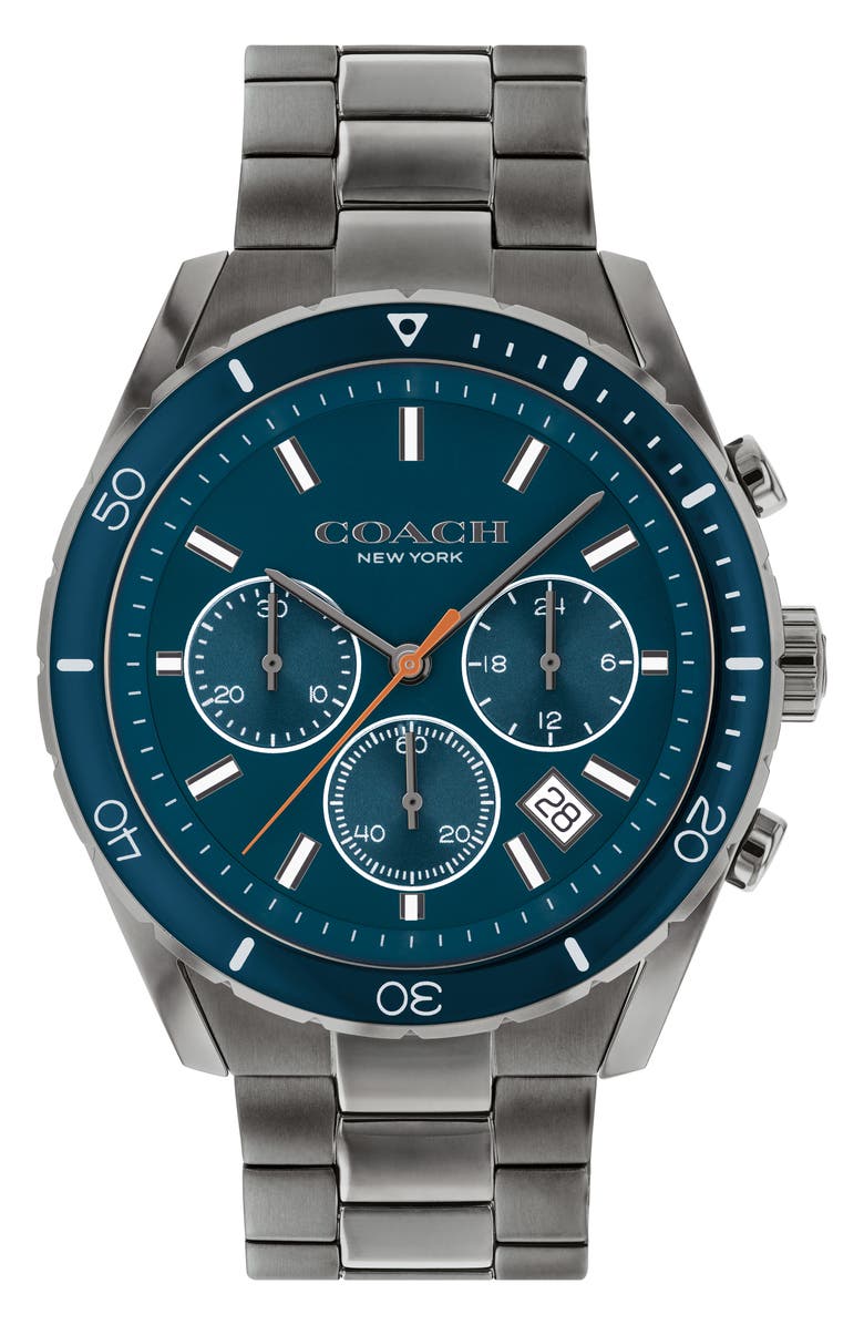 COACH Preston Chronograph Bracelet Watch, 44mm, Main, color, 