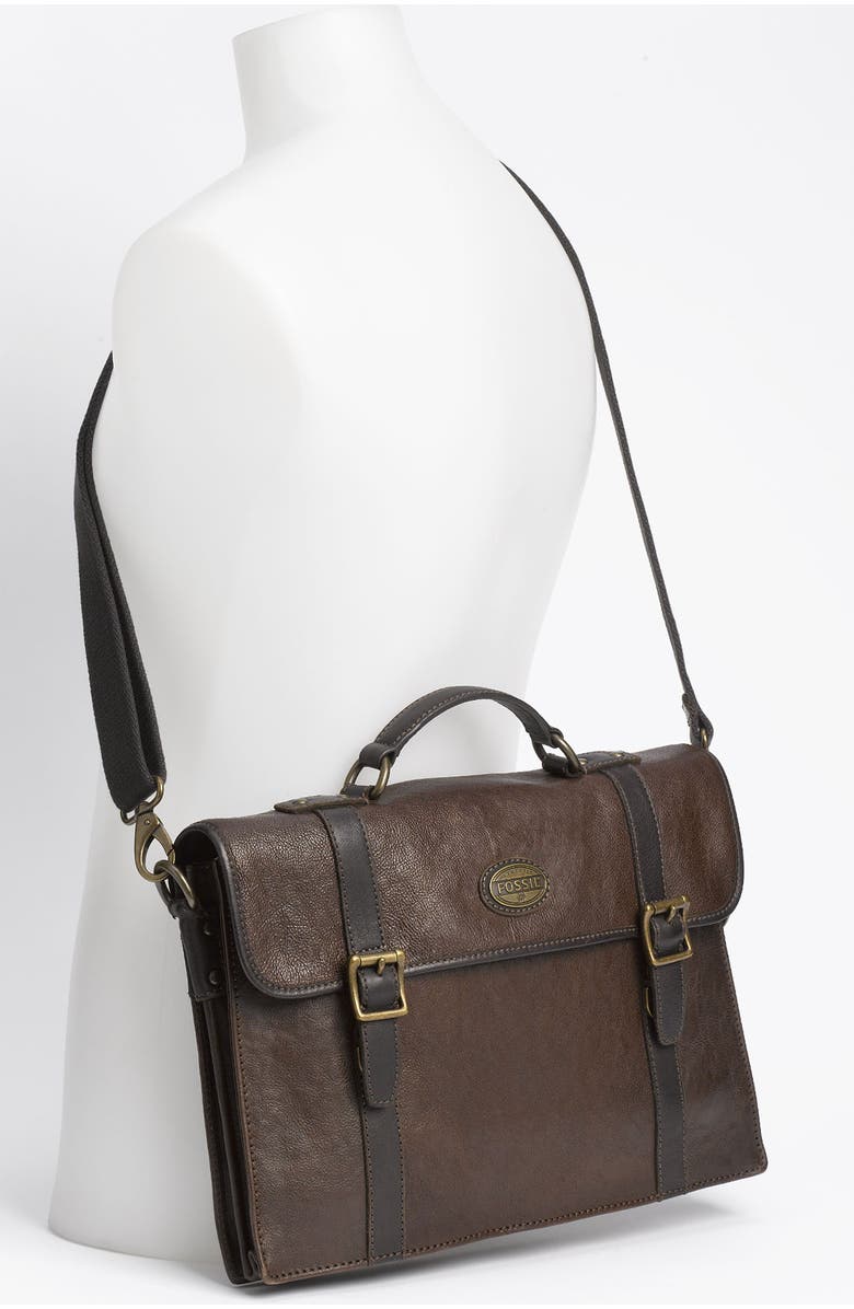 Fossil 'Estate' Leather Portfolio Briefcase, Alternate, color,