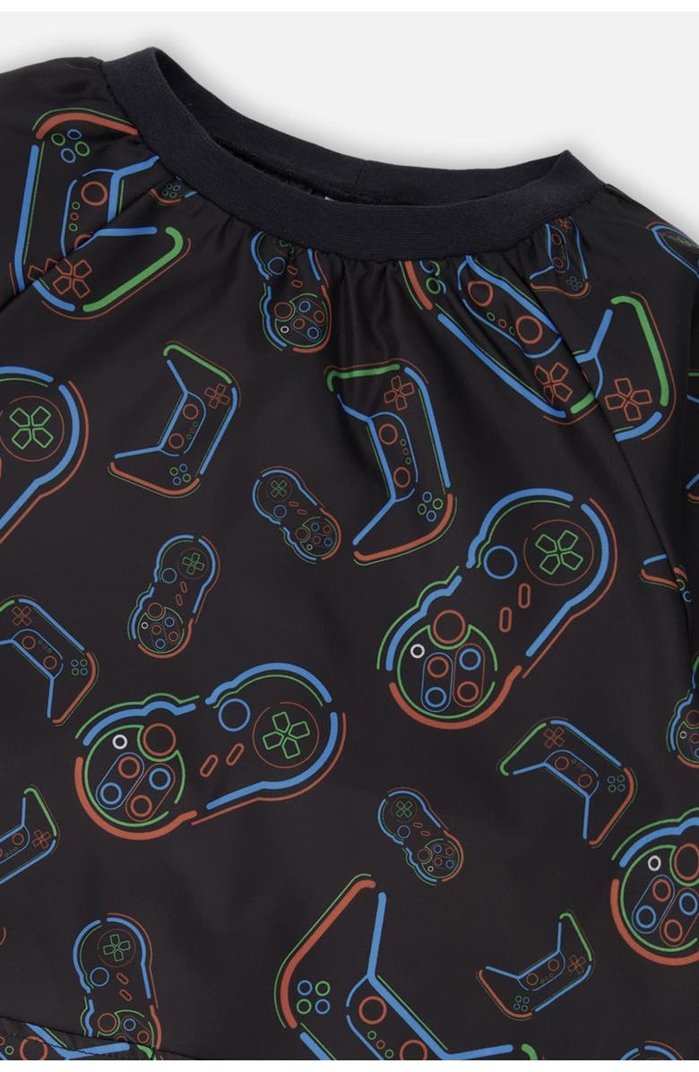 Deux par Deux Controller Adventure Durable Protective School Apron, Alternate, color, Black Printed Controller