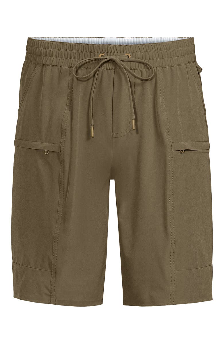 Lands' End 9 Inch Packable Cargo Swim Shorts, Alternate, color, Rich Khaki