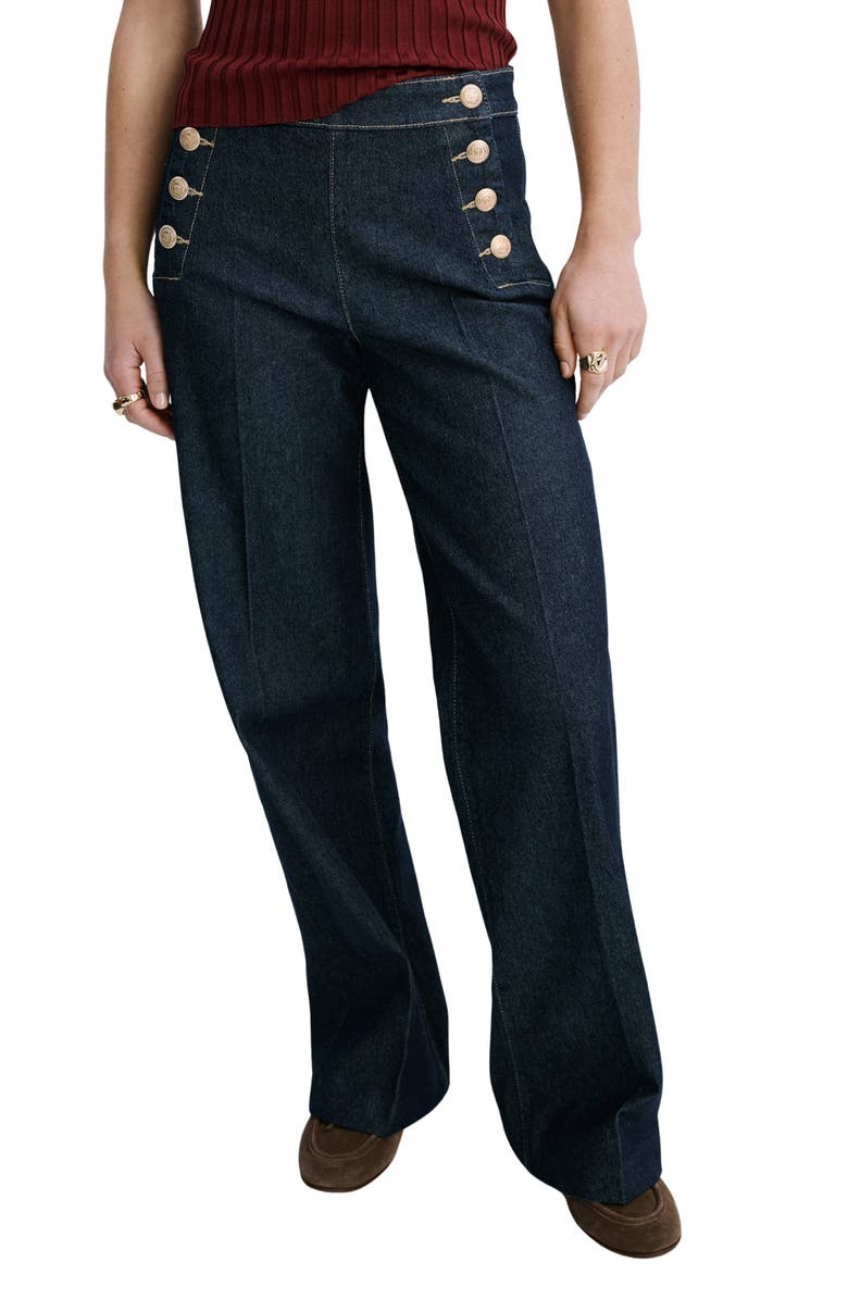 MANGO Sailor Wide Leg Jeans, Main, color, 
