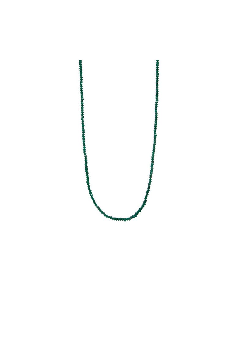 Colored Beaded Chain Necklace 36", Alternate, color, Emerald Green - 36 Inch