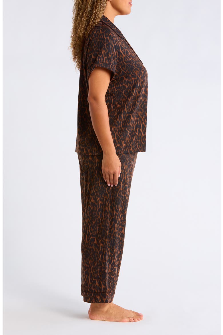 Moonlight Eco Crop Pajamas, Alternate, color, BROWN/ BLACK ELEGANT LEOPARD