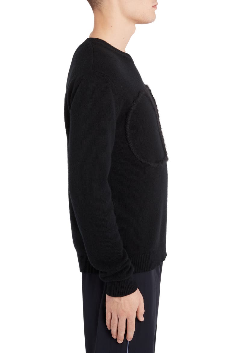 VLOGO Crewneck Wool & Cashmere Sweater, Alternate, color, BLACK
