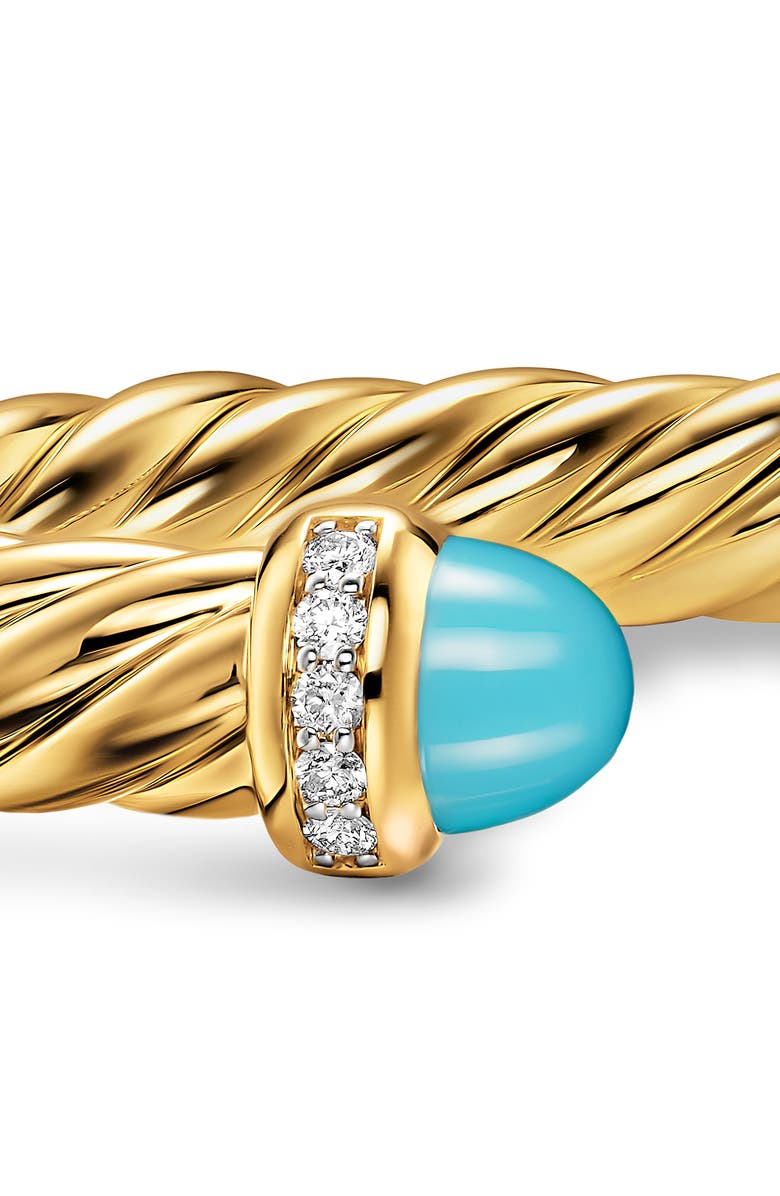 David Yurman Cablespira<sup>®</sup> Flex Bracelet, 6mm, Alternate, color, Turquoise