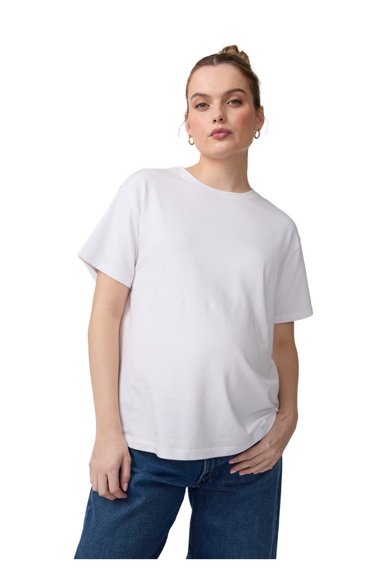 The Essential Maternity Tee, Alternate, color, White