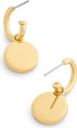 COACH Enamel C Huggie Drop Earrings