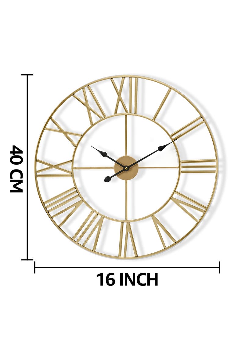 16 Inch Roman Numeral Wall Clock, Alternate, color, GOLD
