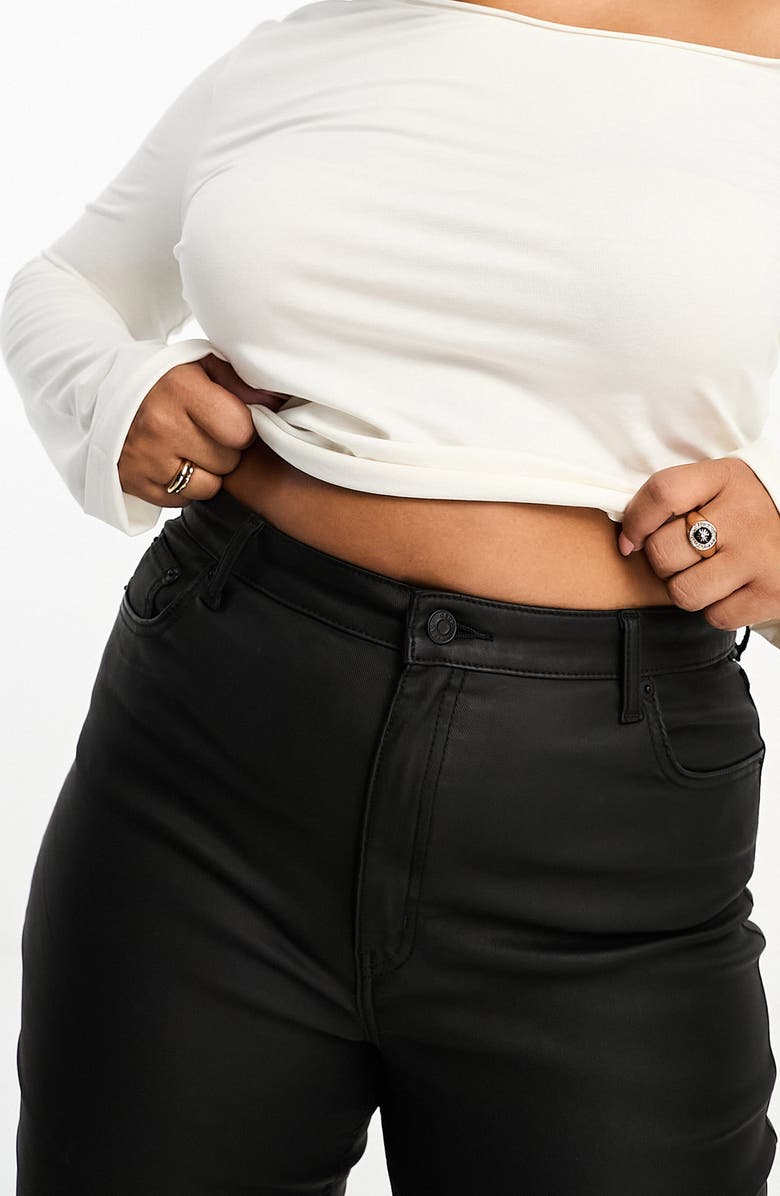 ASOS DESIGN Curve High Waist Coated Skinny Jeans, Alternate, color,