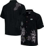 Tommy Bahama Men's Tommy Bahama Black New York Jets Hibiscus Camp Button-Up Shirt