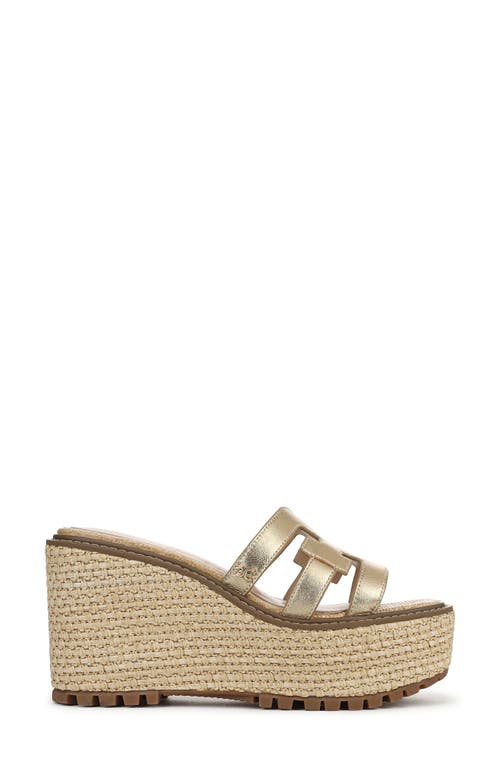 Shop Sam Edelman Laine Platform Wedge Sandal In Amber Gold
