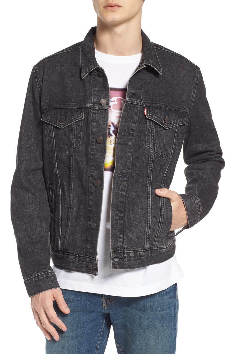 Levi's® Trucker Denim Jacket, Main, color, BLACK FEGIN