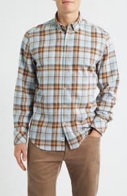 James Campbell Winstead Modern Fit Plaid Cotton Button-Up Shirt