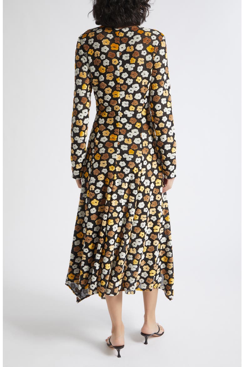 Long Sleeve Gathered Dress, Alternate, color, PETAL POLKA