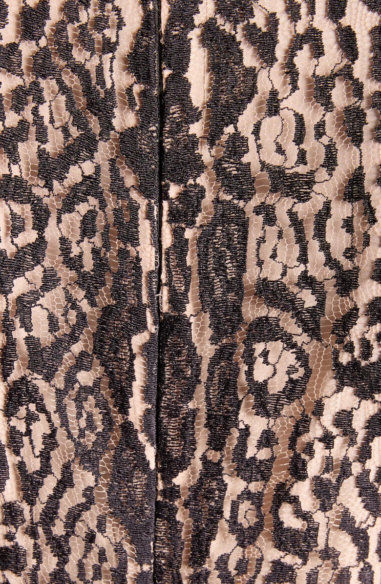 TOM FORD Leopard Print Long Sleeve Lace Gown, Alternate, color, Xkbdp Brown/ Antique Pink