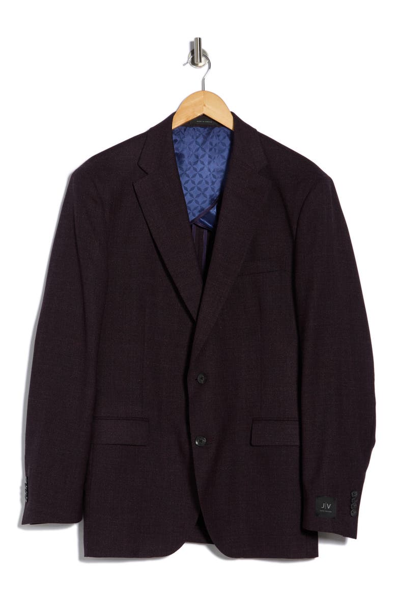 Elex Textured Stretch Wool Sport Coat, Alternate, color, BURGUNDY