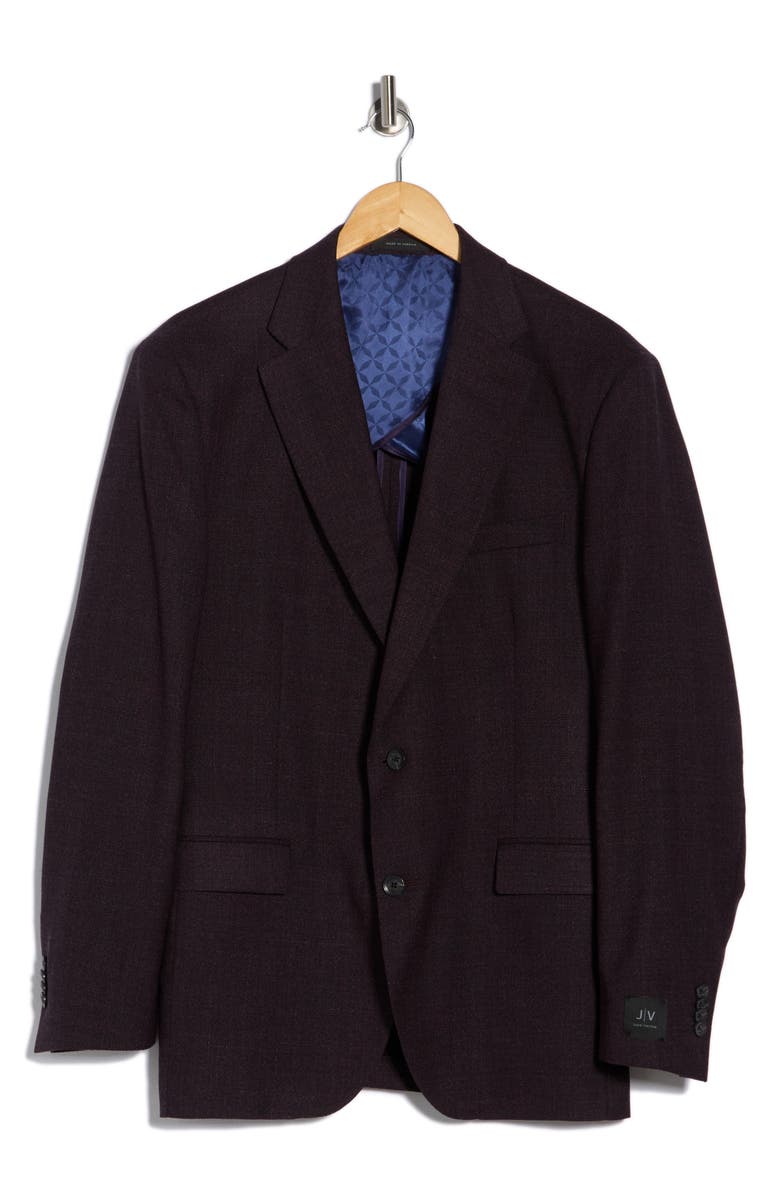 J|V by Jack Victor Elex Textured Stretch Wool Sport Coat, Main, color, Burgundy