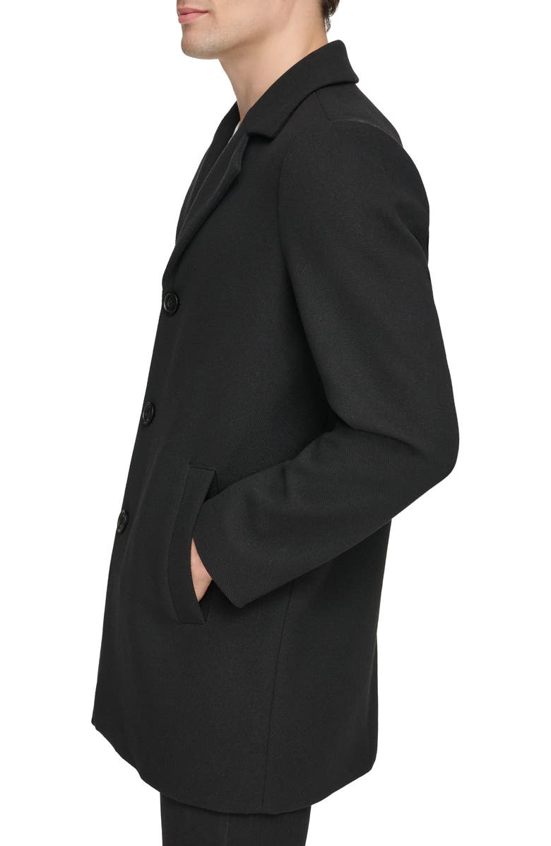 Kenneth Cole New York Twill Car Coat, Alternate, color, Black