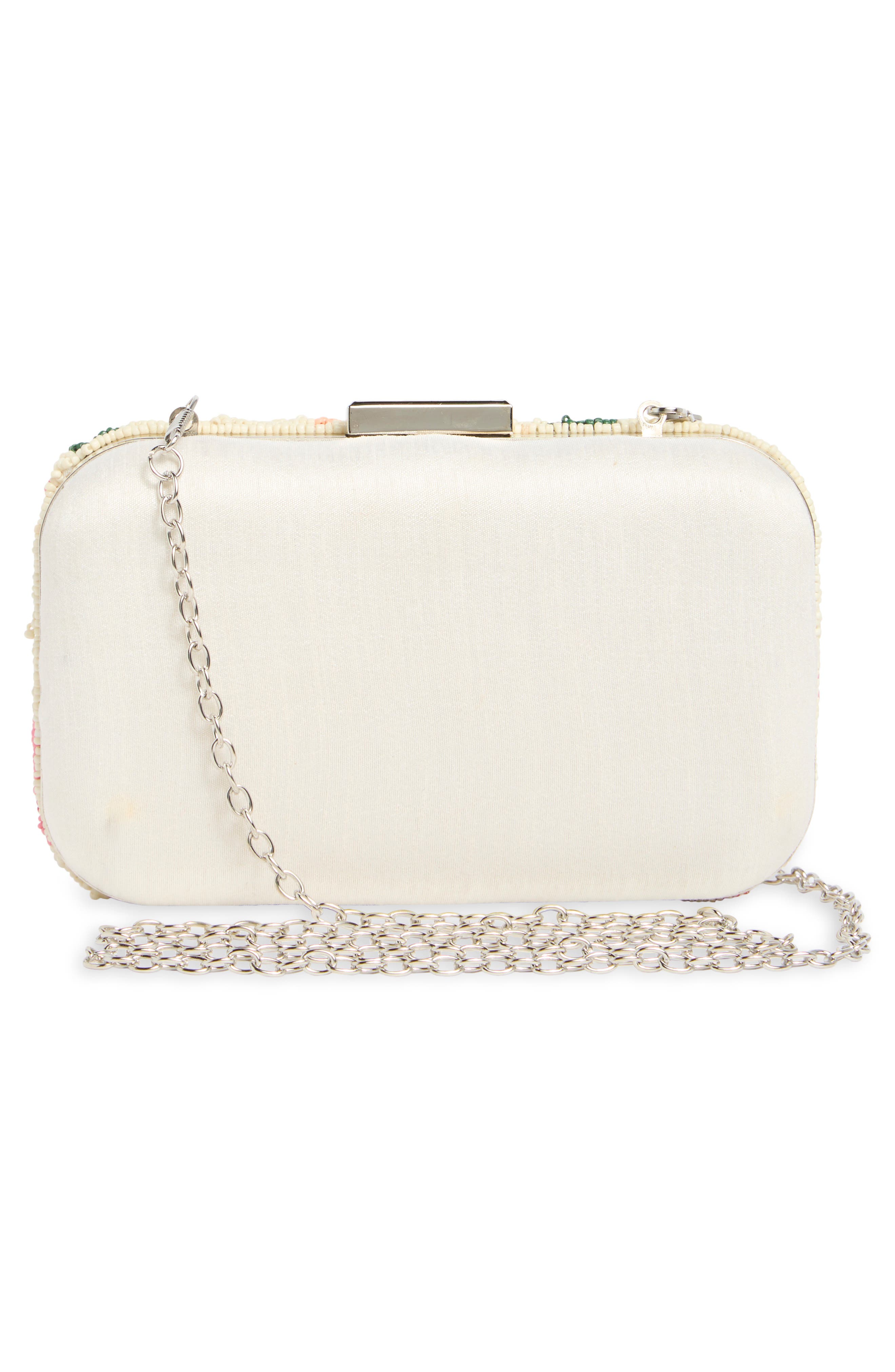 Beaded Floral Minaudiere, Alternate, color, IVORY MULTI
