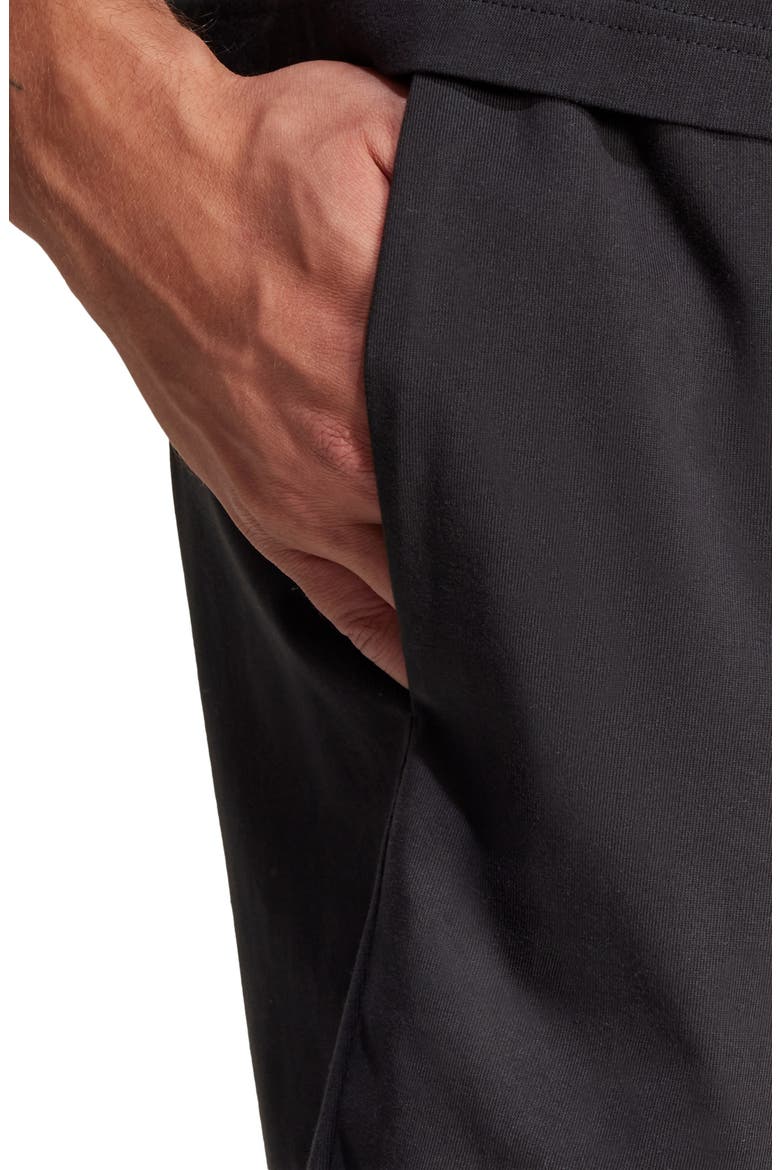 Essentials Linear Single Jersey Shorts, Alternate, color, BLACK/ WHITE