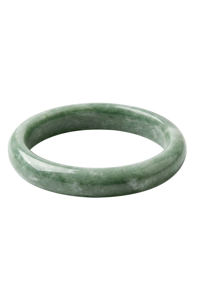 Tennis Opaque Green Jade Stone Bangle, Main, color, Light green