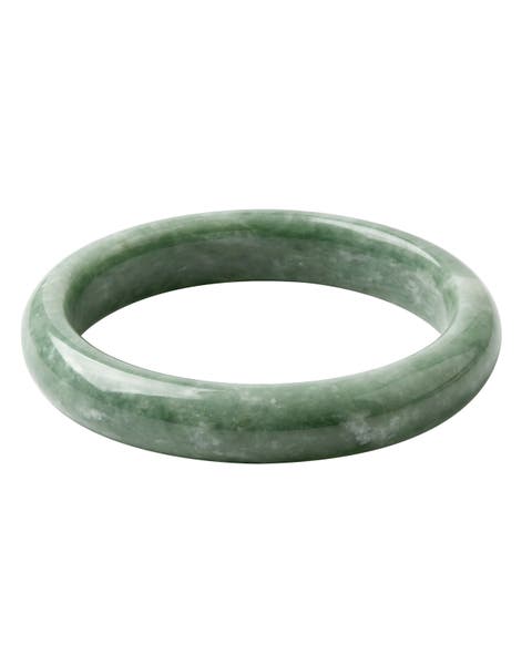 Tennis Opaque Green Jade Stone Bangle