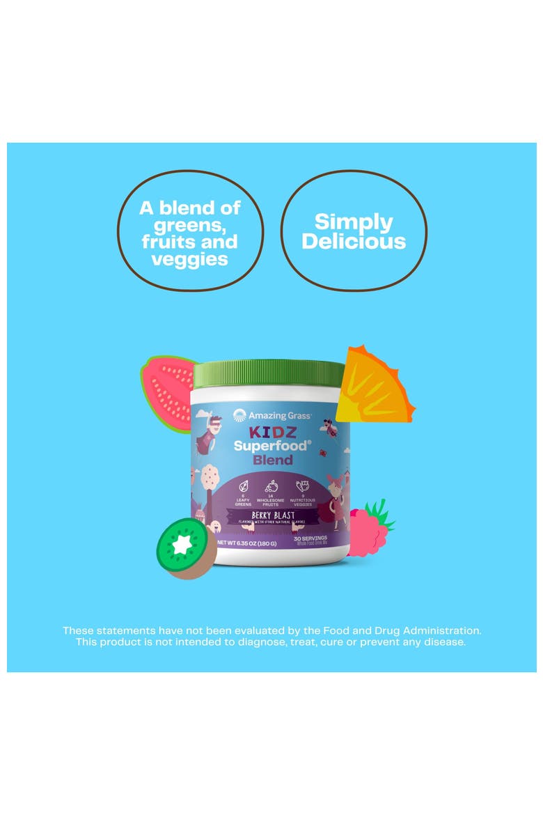 Kidz Superfood Powder Blend Berry Blast, Alternate, color, None
