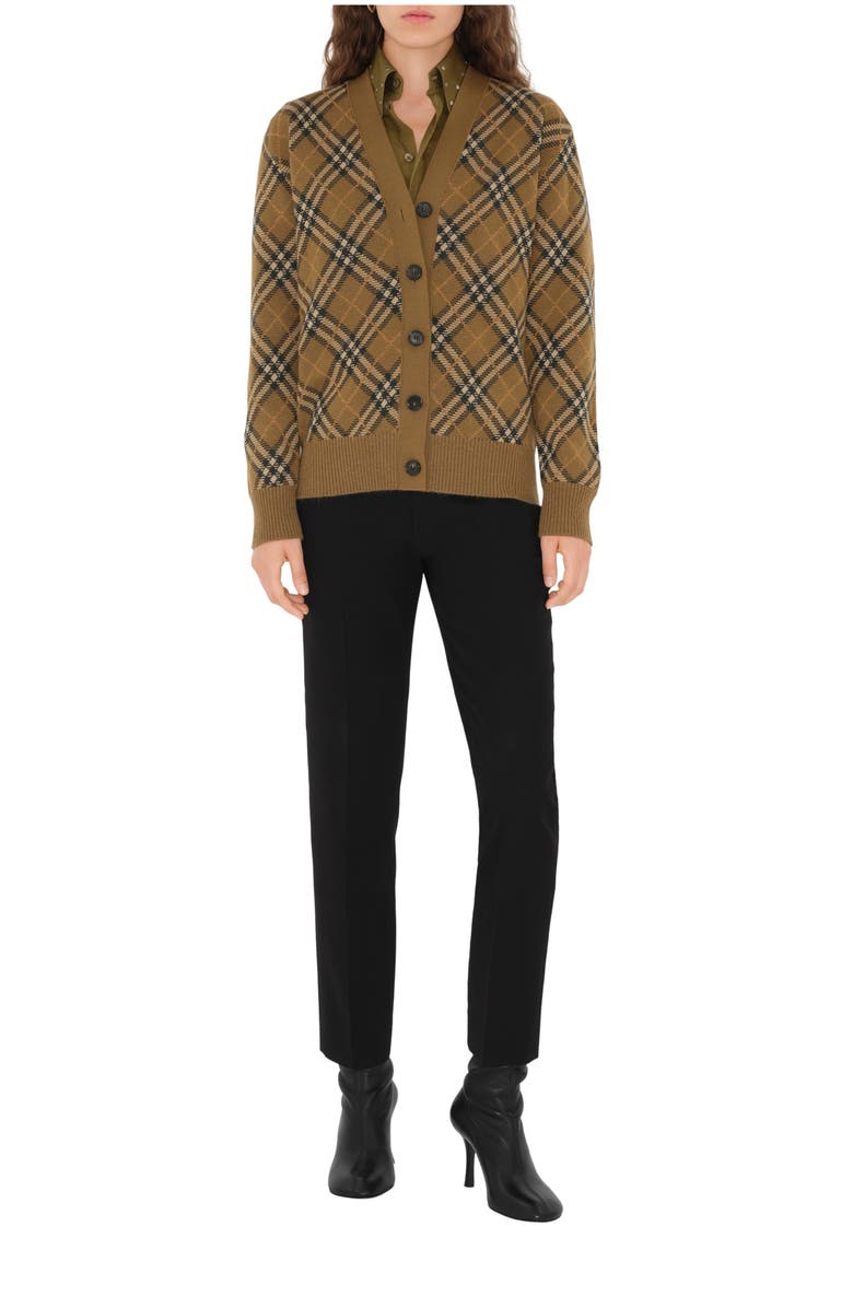 Burberry Check Wool Mohair Blend Cardigan, Main, color,