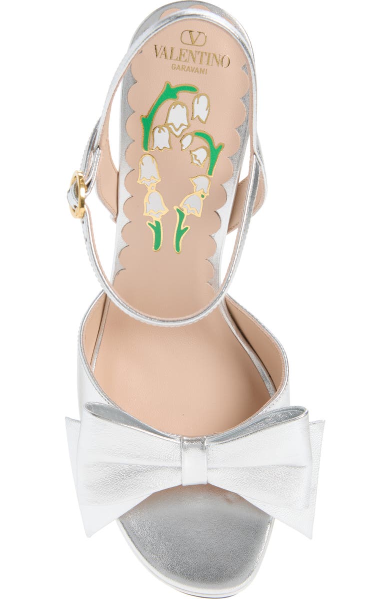 Valentino Bowow Platform Sandal, Alternate, color, Silver