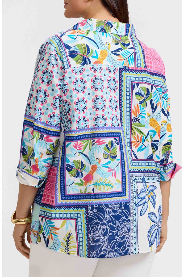 Julia Print Popover Shirt, Alternate, color, BLUE MULTI