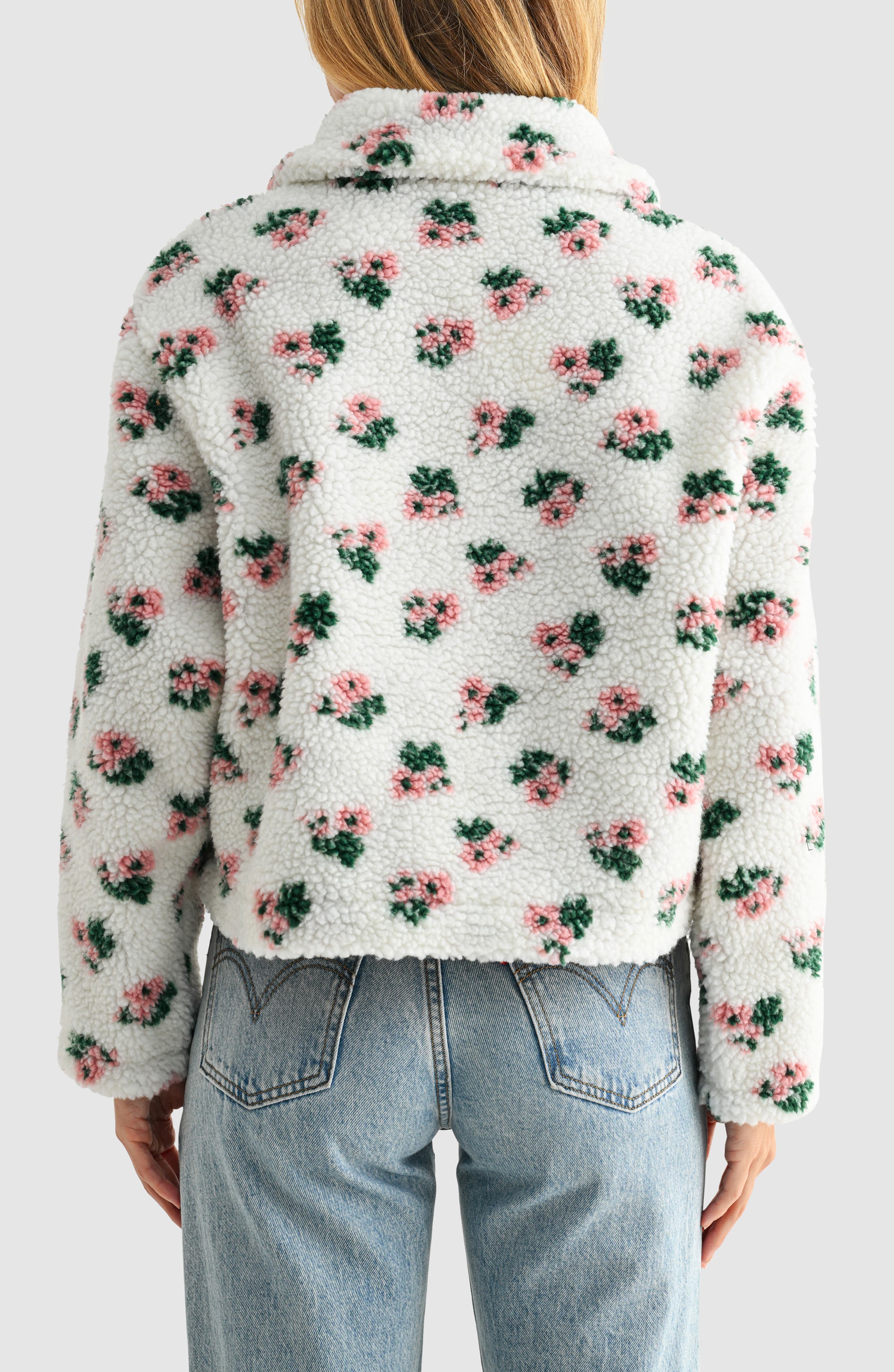 Floral High Pile Fleece Half-Zip Pullover - image 4